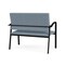Lesro Newport 2 Seat Tandem Seating Metal Frame No Center Arms, Black, RS Rain Song Upholstery NP1501 - alternate 3